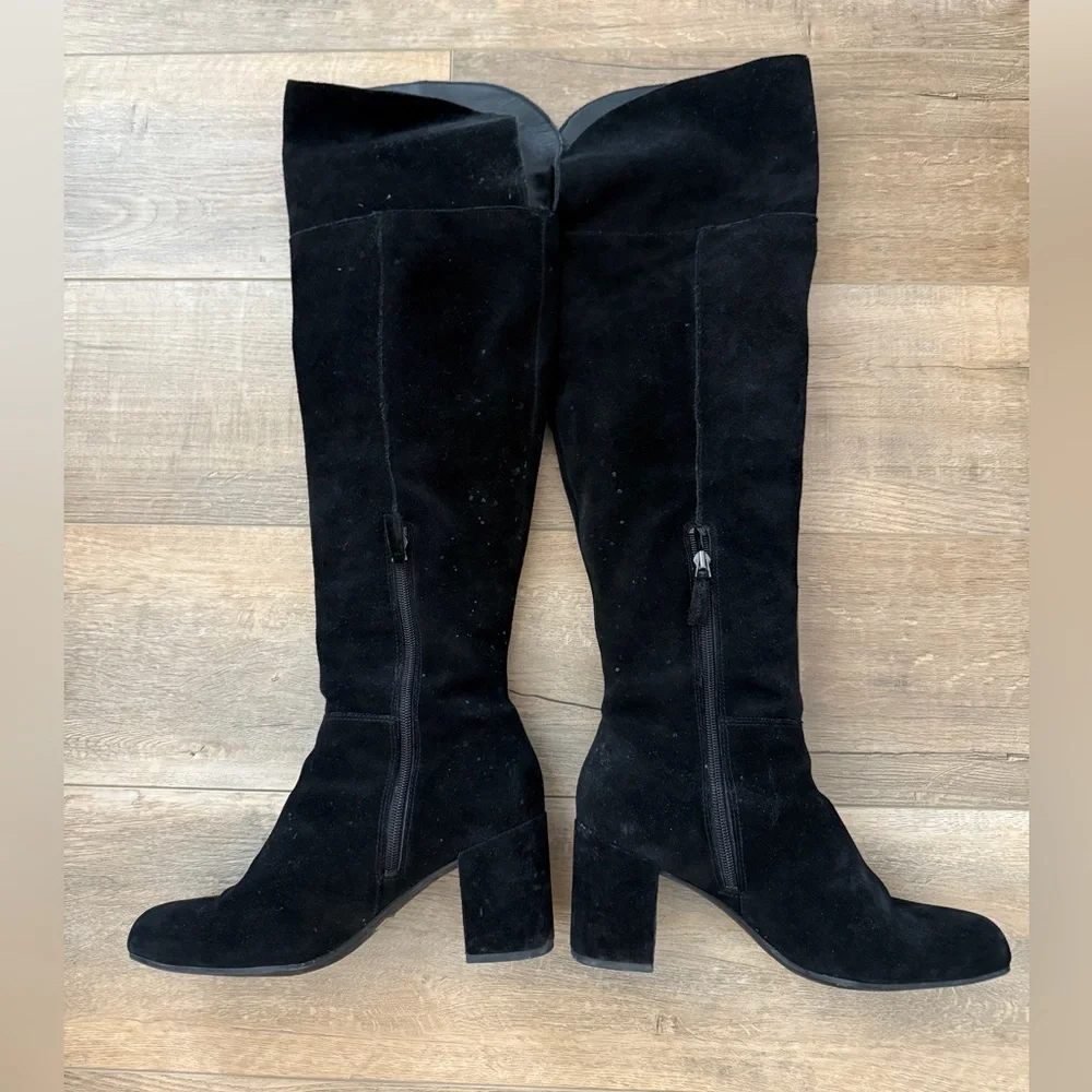 Franco Sarto Black Over-the-Knee Boots, Size 9